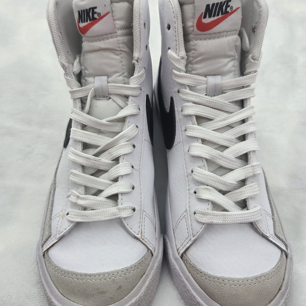 Nike Blazer Mid White Black Leather High Top Sneakers Youth‎ 6Y Unisex - Picture 8 of 11